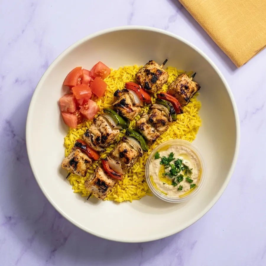 Shish Taouk with Yellow Rice — a WellFed meal